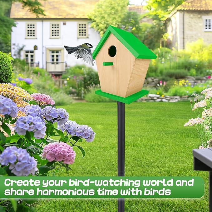 Bird Feeder Pole for Outdoors - 68in Adjustable Heavy-Duty Bluebird House Support Rod with Stable 5 Prong Base, Easy to Assemble Garden Nest Feeding Stand Post