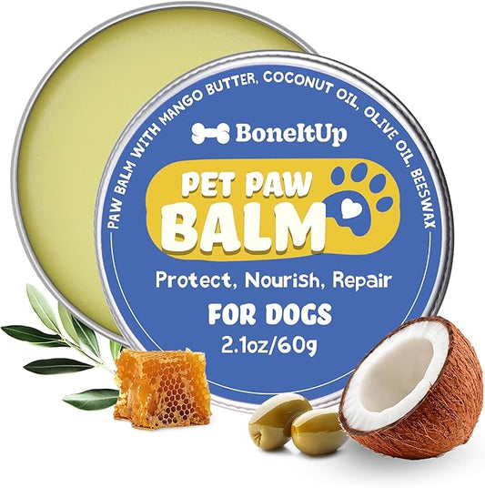 BoneItUp Natural Pet Paw Balm for Dogs, 30g – Soothing Moisture for Dry, Cracked Pads – Paw Butter for Dogs with Beeswax, Mango Butter, Coconut & Olive Oil – Safe & Gentle Dog Palm Balm