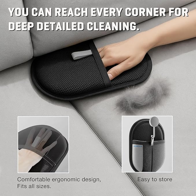 Pet Hair Remover Gloves for Cats & Dogs, Electrostatic Pet Hair Removal Gloves Brush for Pets Hair, Upgraded Animal Fur Removal Tool, Reusable Cats & Dogs Grooming Gloves for Hair Removal (2)