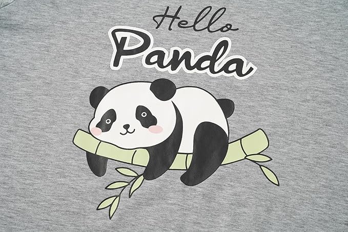 YIJIU Women's Sleepwear Long Sleeve Top and Pants Pajama Set Panda Print Nighty