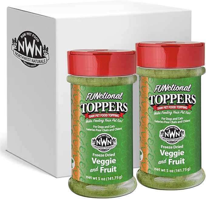 Northwest Naturals Freeze-Dried Veggie & Fruit Functional Topper - for Dogs & Cats - Healthy, Limited, Human Grade Ingredients, All Natural, Proudly Made in USA, 5 Oz (Pack of 2)