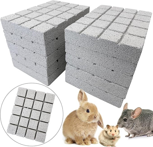 Hamiledyi 10PCS Rabbit Scratching Pad Bunny Lava Grinding Claw Board Small Animal Foot Pad Hamster Chew Toys for Gerbil Chinchilla Hedgehog Guinea Pig Cage Accessories
