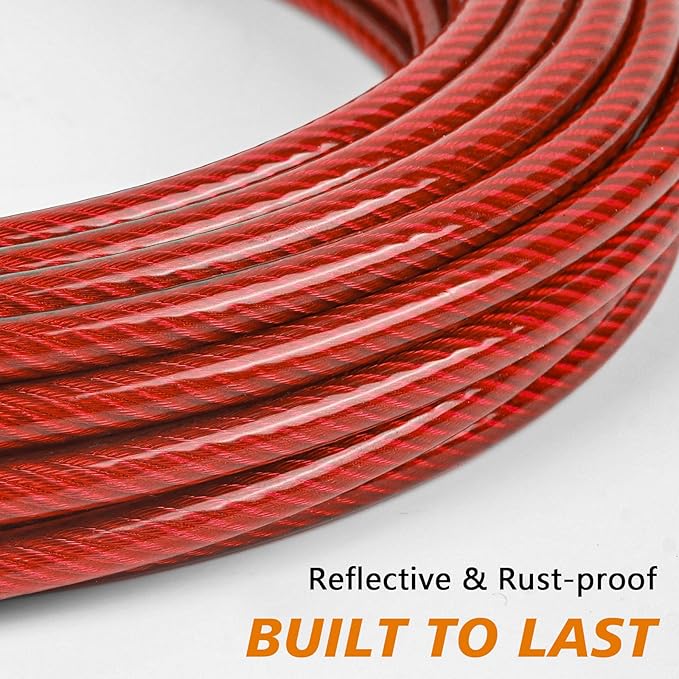 XiaZ 25ft Dog Tie Out Cable, Heavy Duty Dog Chains for Outside with Lockable Hook, Pet Runner Cable Leads for Yard, Dogs Line Tether for Small Medium Large Dogs Up to 125 LBS