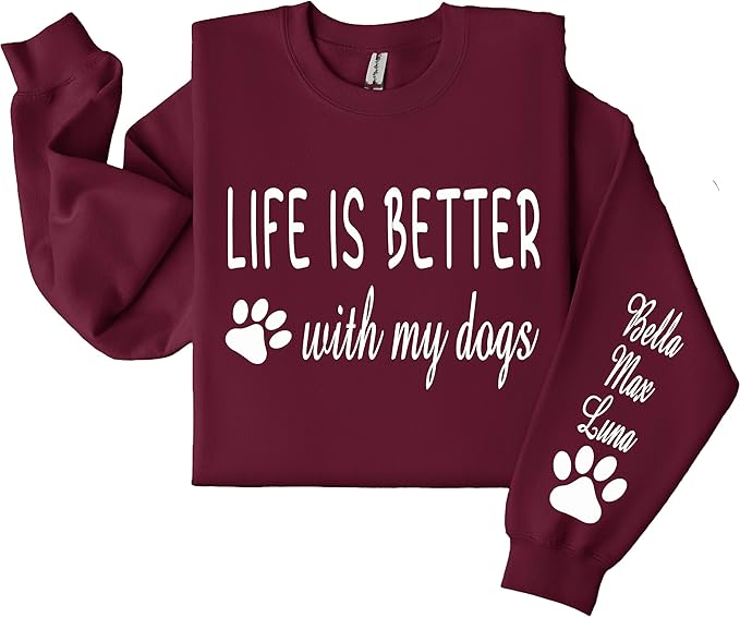 Custom Dog Mom Shirt for Women Pet Ears Sweatshirt with Name Unique Puppy Line Art Cute Dad Hoodie for DogDad Owner Lover