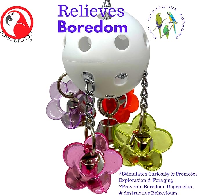 Bonka Bird Toys 1937 Bellpull Bird Toy Parrot Cage Toys Cages African Grey Conure Cockatiel.