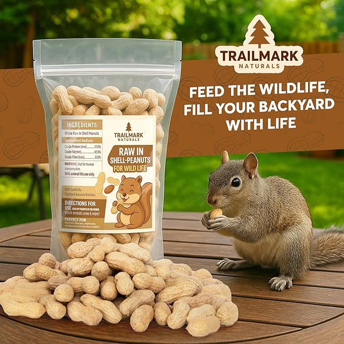 10 LB - Raw Peanuts For Squirrels, Raw In Shell Peanuts For Birds and Wildlife- Squirrel Food, Wild Bird Seed - Grown in The USA