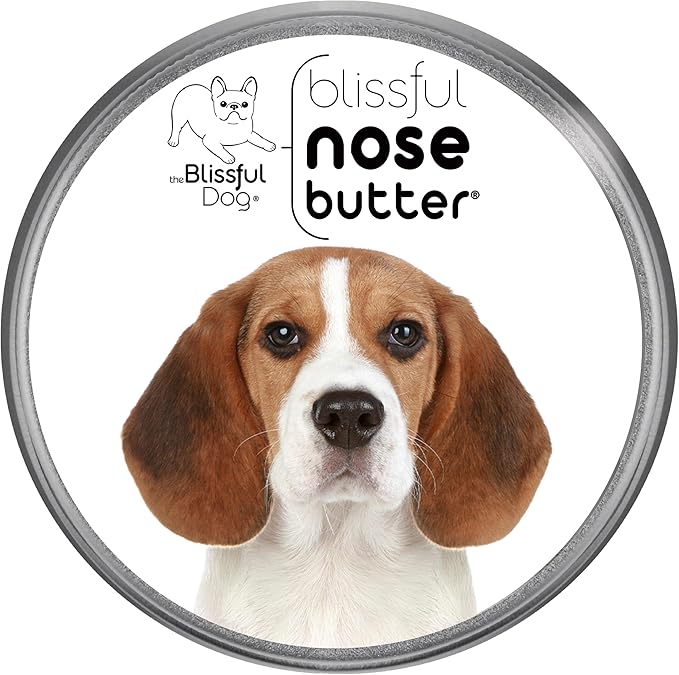 The Blissful Dog Beagle Nose Butter for Dry, Cracked Skin, Lick-Safe Dog Nose Balm with Moisturizing Shea Butter, Almond, Olive, and Essential Oils, Pet Supplies, Uncented, 8 oz.