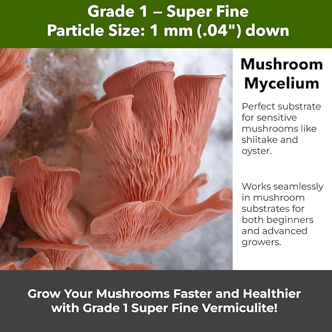 Organic Superfine Vermiculite for Indoor Gardening Plants and Mushrooms – Enhances Soil Aeration, Seed Germination, Rooting Cuttings – Small Packages and Bulk (Vermiculite Grade 1 - Superfine, 3 qts)