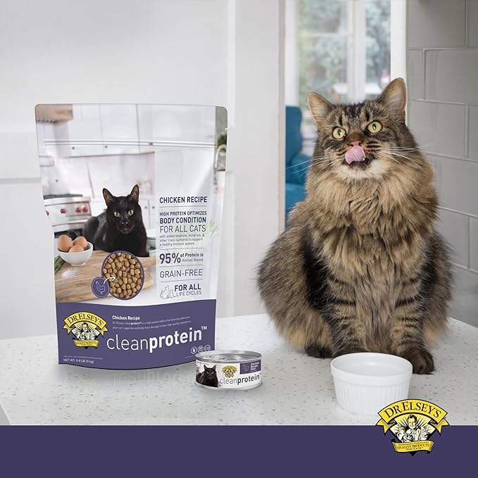 Dr. Elsey's cleanprotein Chicken Recipe Wet Cat Food, Pate 5.3 oz cans (Pack of 24)