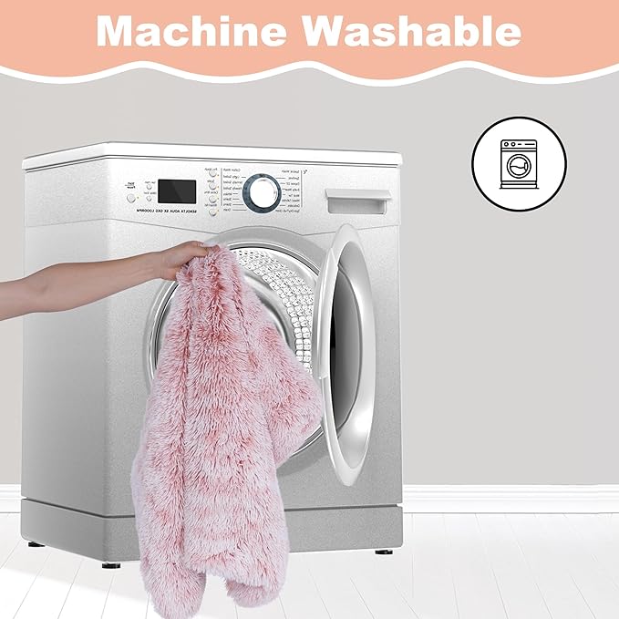 Bedfolks Waterproof Dog Crate Bed, Plush With Removable Washable Cover, Faux Fur Pad for Small Dogs and Cats, Fluffy Kennel 21"x13", Pink