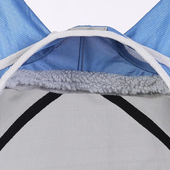 Harrison Howard CareMaster Pro Luminous Horse Fly Mask Large Eye Space Standard with Ears UV Protection for Horse Royal Blue M Cob