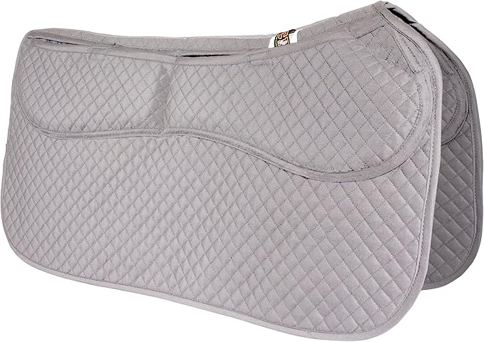 ECP Equine Comfort Products Thermoregulating Western Saddle Pad, Machine Washable Contoured Fit, Water Absorbing, Therapeutic, Shock Absorbing with Adjustable Memory Foam Shims