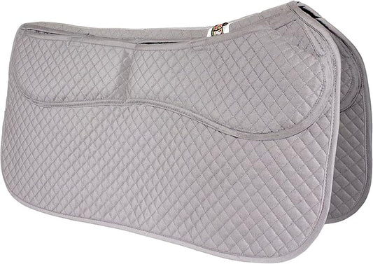 ECP Equine Comfort Products Thermoregulating Western Saddle Pad, Machine Washable Contoured Fit, Water Absorbing, Therapeutic, Shock Absorbing with Adjustable Memory Foam Shims