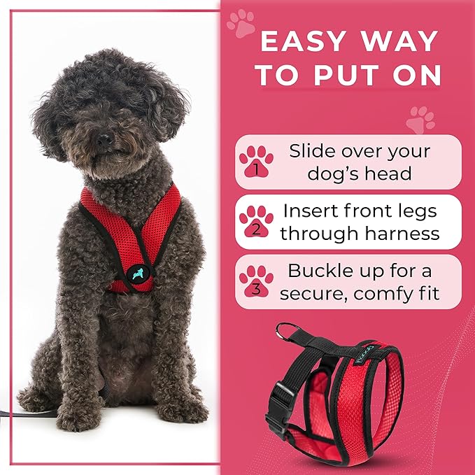 Gooby Comfort X Head In Harness - Red, X-Large - No Pull Small Dog Harness, Patented Choke-Free X Frame - Perfect on the Go Dog Harness for Medium Dogs No Pull or Small Dogs for Indoor and Outdoor Use
