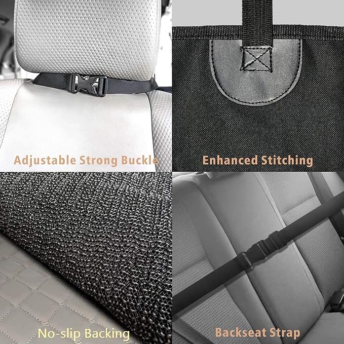 F-color SUV Cargo Liner for Dogs - Waterproof Pet Cargo Liner, Comfort Dog Cargo Cover with Bumper Flap Protector, Scrachproof Non-Slip Universal Fit SUVs Sedans Trunks Vans, Black