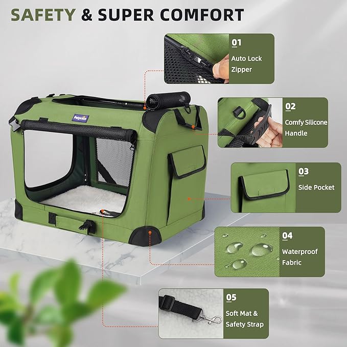 Petprsco Large Cat Carrier for 2 Cats Small Medium Dogs, Soft Pet Carrier 24x17x17 for Traveling with Warm Blanket Foldable Bowl and Washable Pad