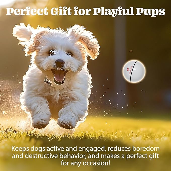 Wicked Ball - Smart Interactive Dog Ball for Solo Play - Electronic Self-Moving Dog Toys for Boredom - Rechargeable, Motion Activated - 35"