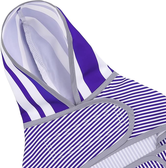 Dog Raincoat for Large Dogs Puppies Waterproof Hooded Rain Jacket with Reflective Strips Leash Hole & Poncho Adjustable Fit (Bluestripe,XXL)