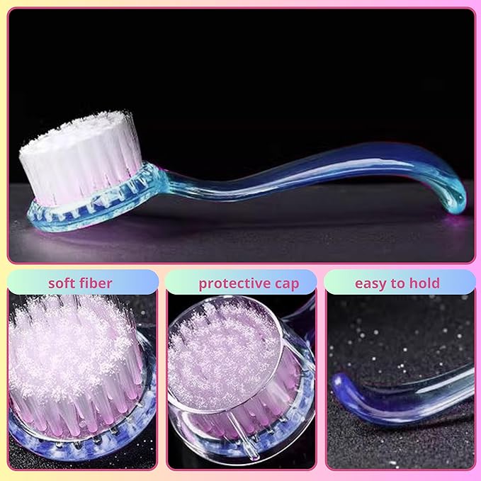 Hamster Calming Bite Proof Glove and Grooming Brush set, Brush for Hamster Cage, Hamsters Gloves, Calming Glove and Brush for Ferret Hedgehog Chinchilla Guinea Pig, Hamsters Care Kit (Dark Blue)