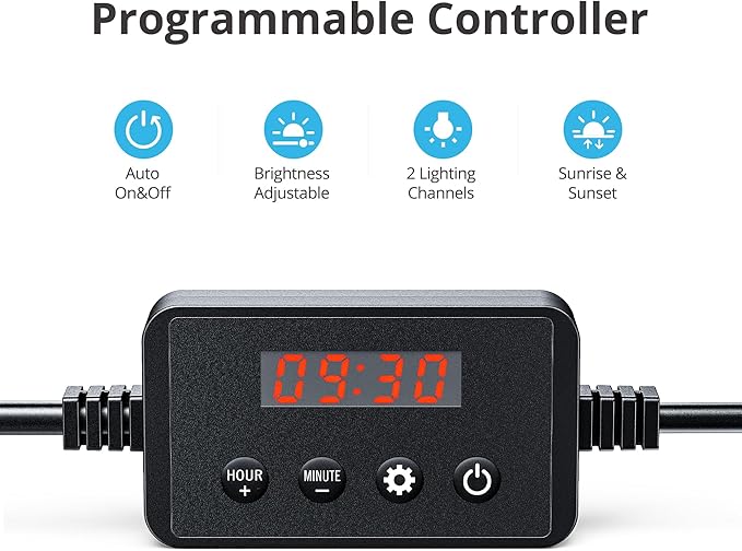 NICREW ClassicLED Plus LED Aquarium Light with Timer, 32 Watts, for 48 to 54 Inch Fish Tank Light, Daylight and Moonlight Cycle