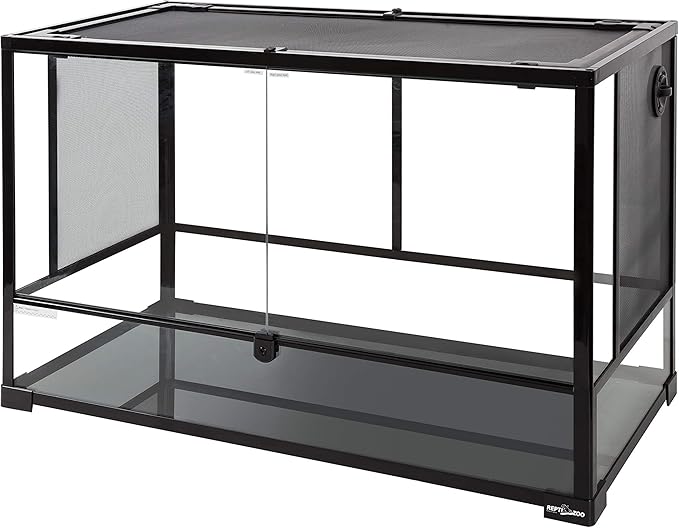 REPTI Zoo 67 Gallon Reptile Glass Terrarium, Double Hinge Door Reptile Tank, Side/TOP Screens Ventilation Reptile Terrarium Reptile Enclosure, 36" x 18" x 24" Gecko Tank (Knock-Down) (RK0120N)