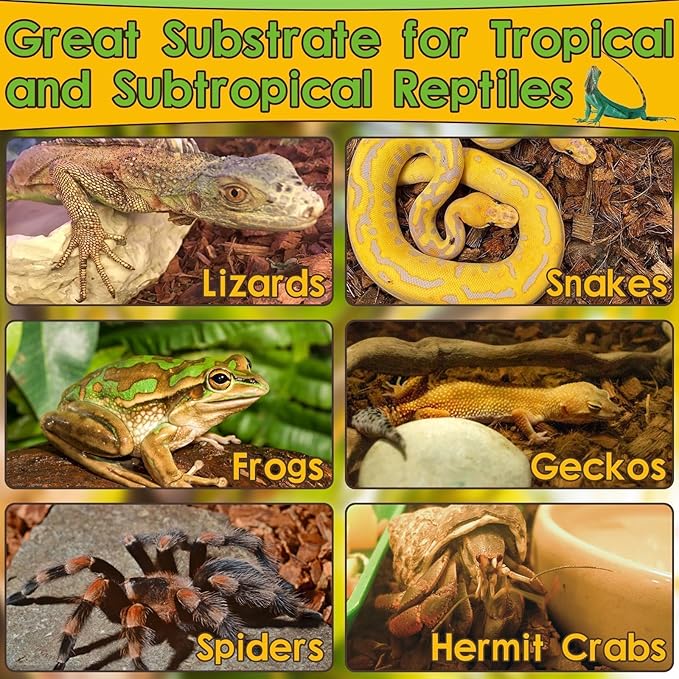Halatool 2Pack Snake Bedding Natural Coconut Chips Substrate Coco Husk for Reptiles Tank Terrarium Substrate for Ball Python Frog Gecko Hermit Crab Tortoise