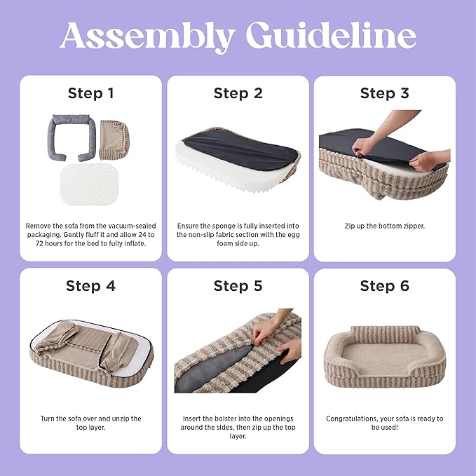 LE SURE Cute XL Dog Beds, Orthopedic Waterproof Dog Bed for Extra Large Dogs, Non-Slip Bottom and Egg-Crate Foam Big Pet Couch Sofa with Washable Removable Cover, Blue