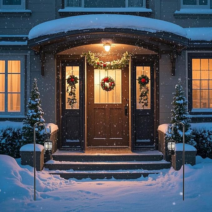 10 Pieces 32 Inch Shepherds Hooks for Outdoor Adjustable Shepherds Hook Metal Garden Bird Feeder Pole Black Plant Hangers Stakes for Plant Baskets Solar Lanterns Bird Feeders Weddings Décor (10 PCS)