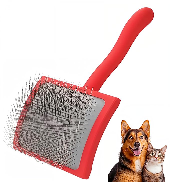 Professional Slicker Brush for Dogs | Gentle & Effective Grooming Brush for Removing Tangles, Mats & Loose Fur | Ideal for Long & Short Haired Dogs with Comfortable Grip.