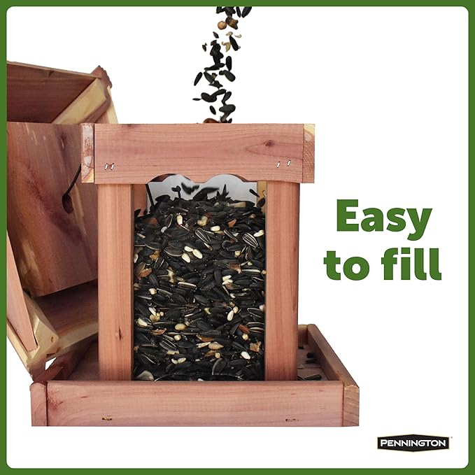 Pennington 100521909 Jr Pavilion Bird Feeder, 2.5 lb, Aromatic Eastern Red Cedar