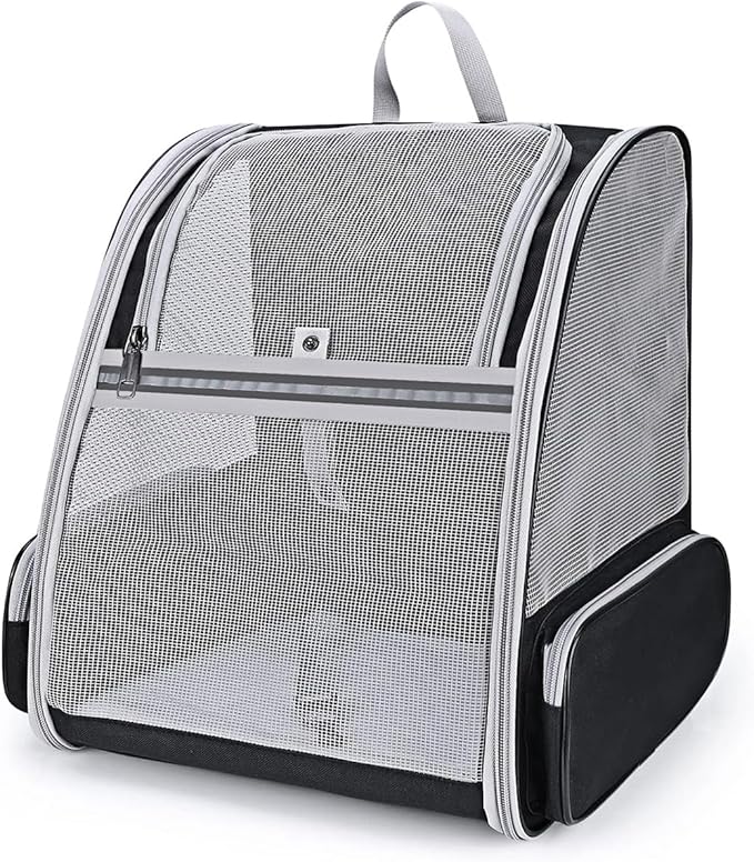 Cat Carrier Backpack, Dog Backpack, Ventilate Pet Cats Puppy Dogs Birds Bunny Backpack for Travel Indoor Outdoor Use(Black)