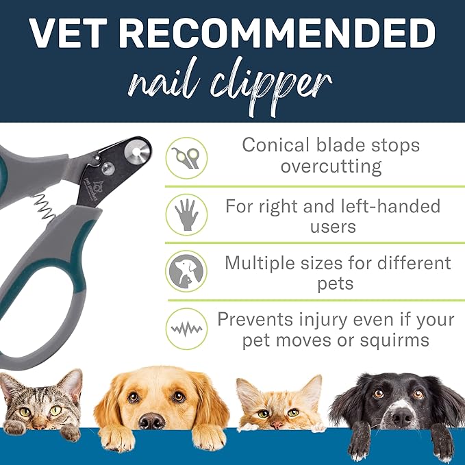 Zen Clipper Pet Nail Clipper for Cats – Cat Nail Trimmer for Safer Pet Grooming - Clean, Quiet, and Easy-to-Use Stainless Steel Claw Trimmer - (2mm Hole)