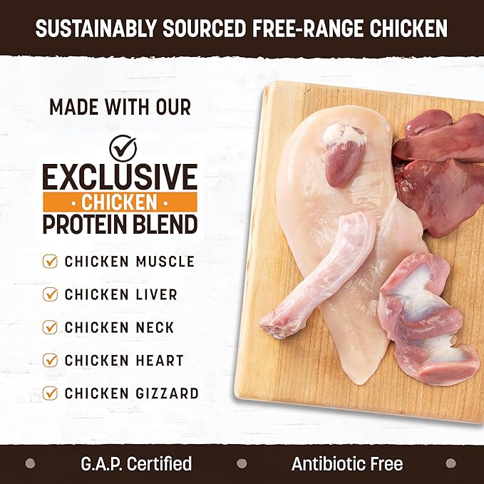 Earth Animal Wisdom Air Dried Dog Food - Chicken Recipe Premium Natural Dry Dog Food for All Breeds & Ages - 2 Lbs Bag