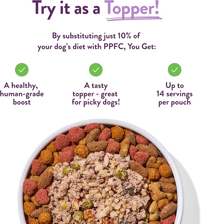 Portland Pet Food Company Fresh Dog Food Pouches - Human-Grade Toppers Wet Pet Meal & Mixers - Gluten-Free Limited Ingredient Winnie's Lamb N' Rice - Large & Small Breed Puppy & Senior Dogs - 5 Pack