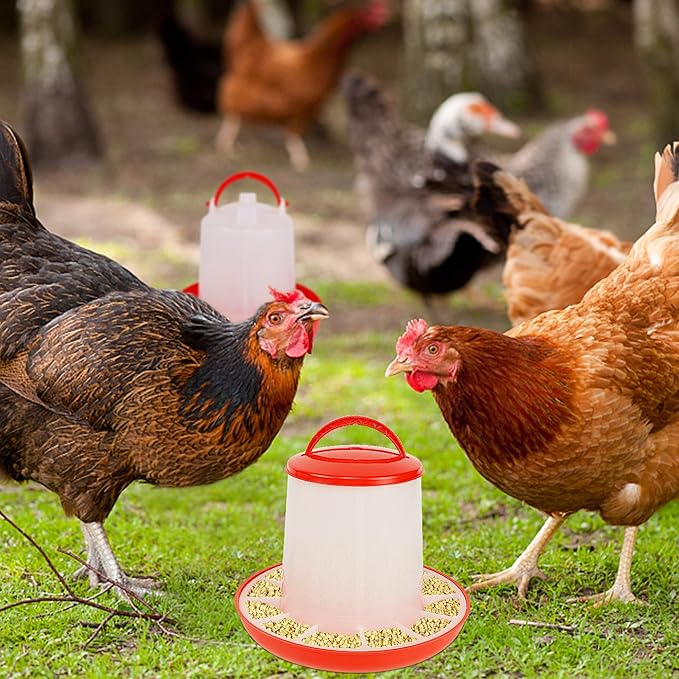 winemana Chick Feeder 1 Lb and Waterer 1.5 L Kit, Hanging Poultry Plastic Containers for Outdoor