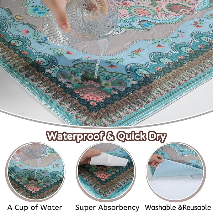 Washable Pee Pads for Dogs, 24"x24" 2 Pack Reusable Puppy Pads Pet Training Pads, Super Absorbent, 100% Waterproof Dog Pee Pads, Whelping, Housebreaking, Incontinence, for Playpen