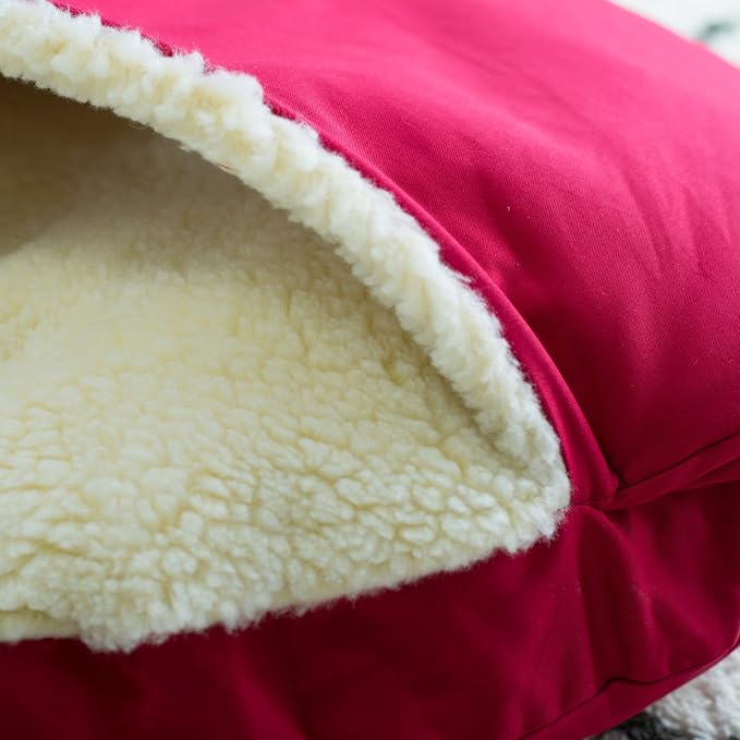 Snoozer Cozy Cave Dog Bed - Indoor Dog Bed with Cover Cave, Covered Calming Burrow for Medium & Large Sized Pets with Blanket Attached, Enclosed, Washable - XL, Navy