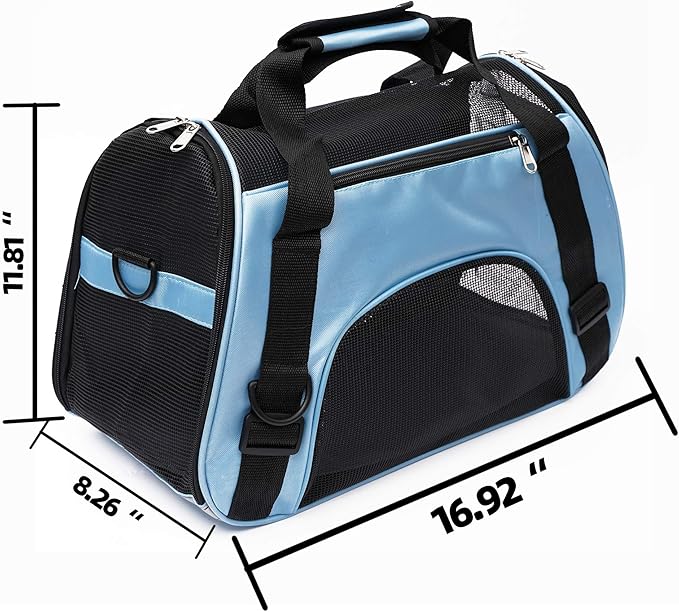 Pet Carrier Soft-Sided Carriers for Cat Carriers Dog Carrier for Small Medium Cats Dogs Puppies Pet Carrier Airline Approved Cat Dog Pet Travel Carrier (Small, Blue)