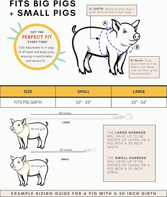 PORCINE® Mini Pig Harness & Leash – Fully Adjustable Step-in Harness with Infinity-Style Lead - Ideal for Medium & Large Potbelly Pigs – Durable, Comfortable, Easy-On Easy-Off (Large Mauve Pink)