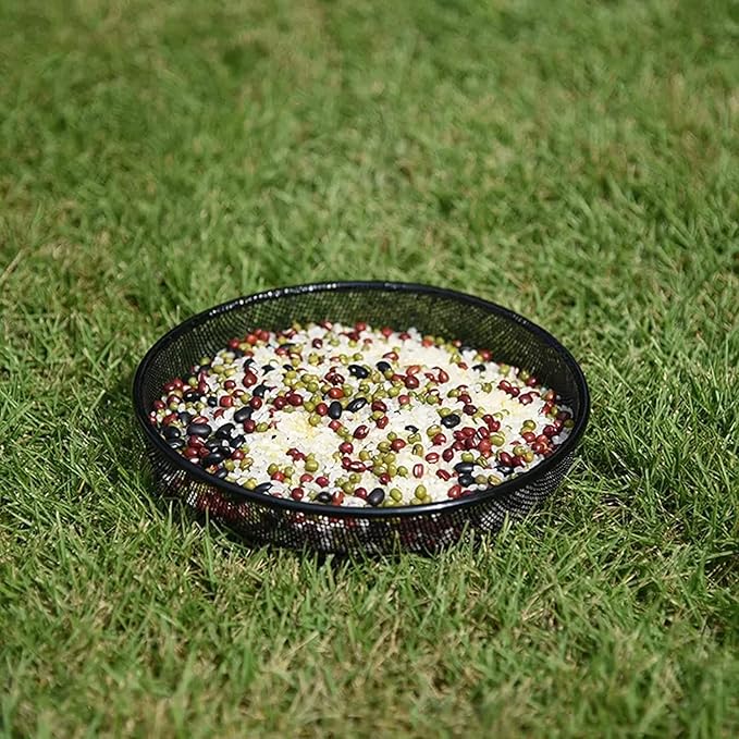 Hanging Bird Feeder, Birdfeeder Hanging for Garden Yard Outside, Hanging Birdfeeder Tray - Metal Mesh Platform Feeders for Birds Outside Outdoors Hanging for Attracting Birds - 3 Pack