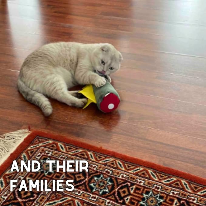 Large Cat Toy Dino - Catnip Matatabi Silvervine Filled Help Relief Stress Interactive Indoor Cat Kicker (Green)