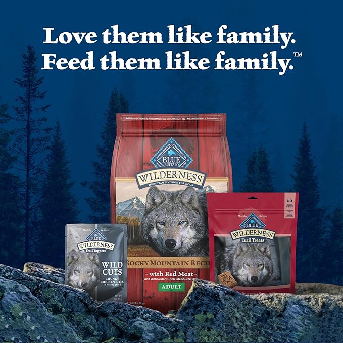 Blue Buffalo Wilderness Trail Toppers Wild Cuts Natural High-Protein Dog Wet Food, Chicken Bites in Hearty Gravy, 3-oz Pouch, 24 Count