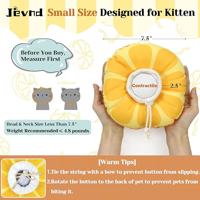 Kitten Cones After Surgery 0-6 Months, Donut Extra Small Kittern Cone Collar Soft to Stop Licking Neck, Elizabethan e Collar for Recovery