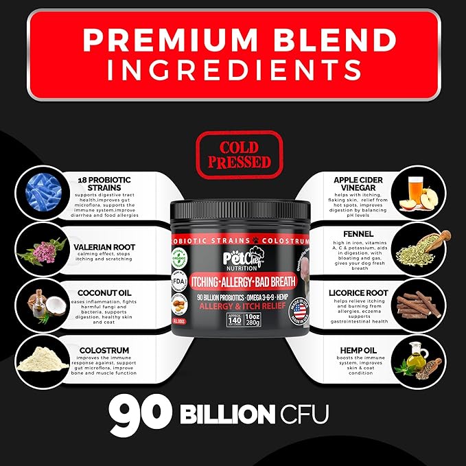 Pet Chef Dog Stop Itching & Allergy Blocker Chew - Natural Anti Itch for Dogs with Omega 3, Salmon Oil - Peanut Butter - Best Value 140 ct Dog Stop Itching Support- Safe no Chemicals All Natural