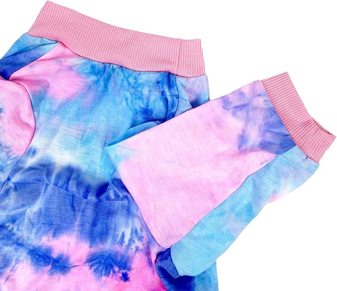 D.E.E Cotton Dog Shirts Large Tie Dye Dog Clothes Lightweight Girl Boy Big (Pink, X-Large)