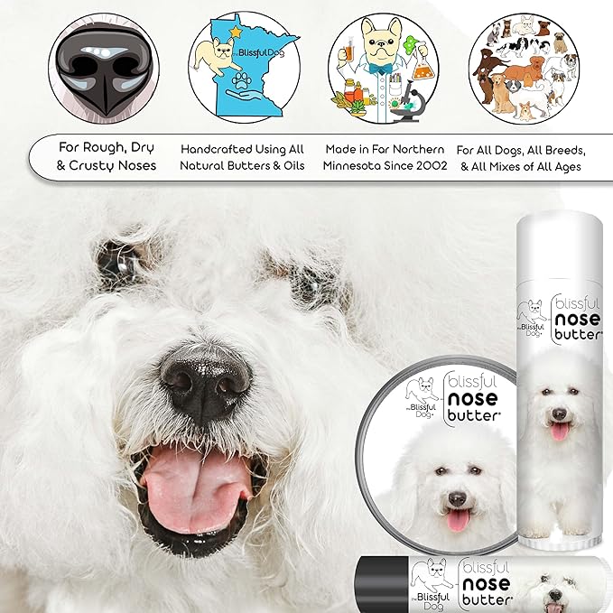 The Blissful Dog Bichon Frise Unscented Nose Butter, 0.15-Ounce