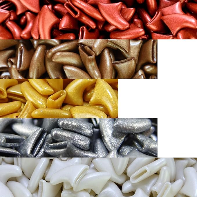 zetpo 100 pcs Cat Nail Caps | Cat Claw Covers | with Adhesives and Applicators (XS, Metal Red, Bronze, Gold, Silver, Pearl White)