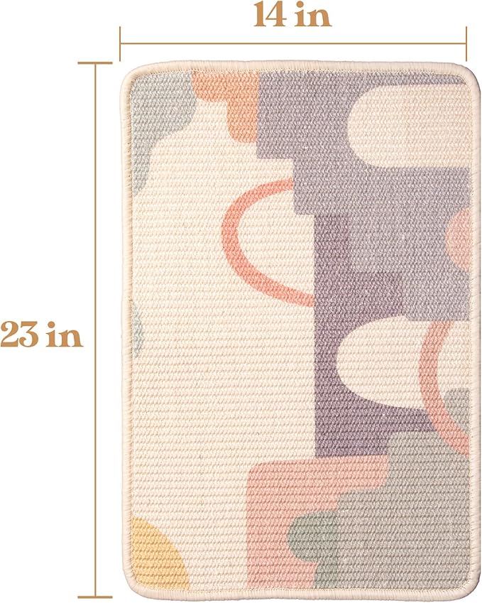 SCRATCHABLE Sisal Cat Scratcher, [+ Catnip Fish Toy], Cat Wall Scratcher, Couch Protector from Cat Scratching, 24 X 15.8 with 12 Adhesive Velcro Stripes. (Modern)