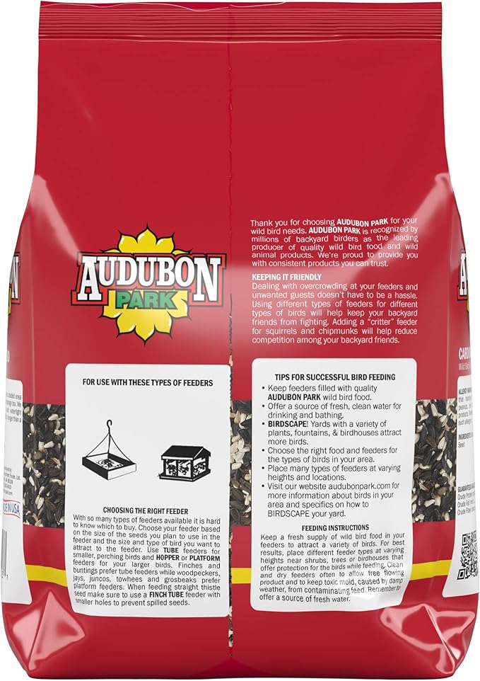 Audubon Park Cardinal Blend Wild Bird Food, Cardinal Bird Seed for Outside Feeders, 4-Pound Bag (Pack of 2)