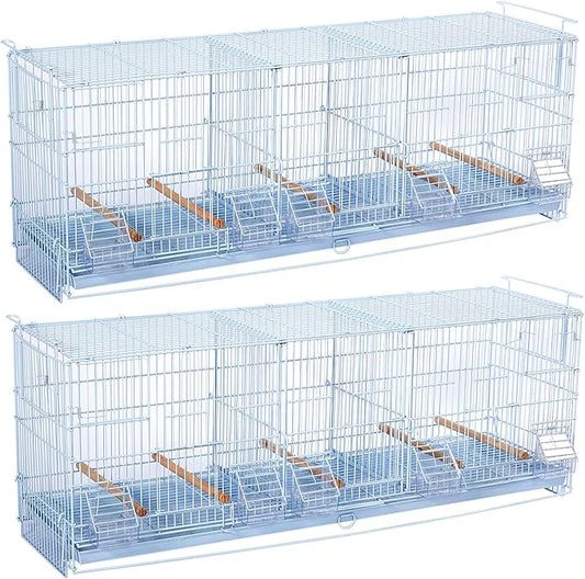Lot-2 Extra Large 38"x11"x15"H Triple Stackable Breeder Bird Flight Cage Side Breeding Nest Box Doors with Double Removable Divider